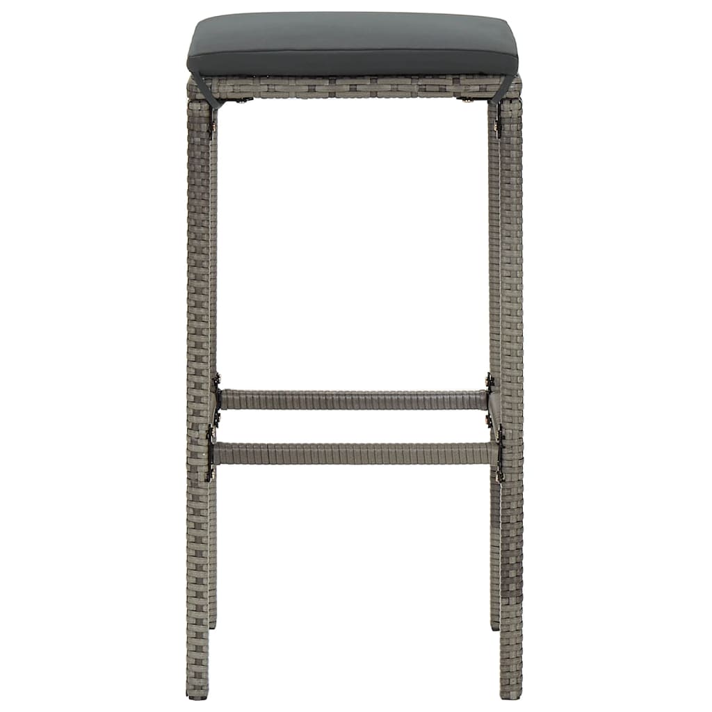 Ensemble de bar de jardin 5 pièces en bois d'acacia massif gris et polyrotin
