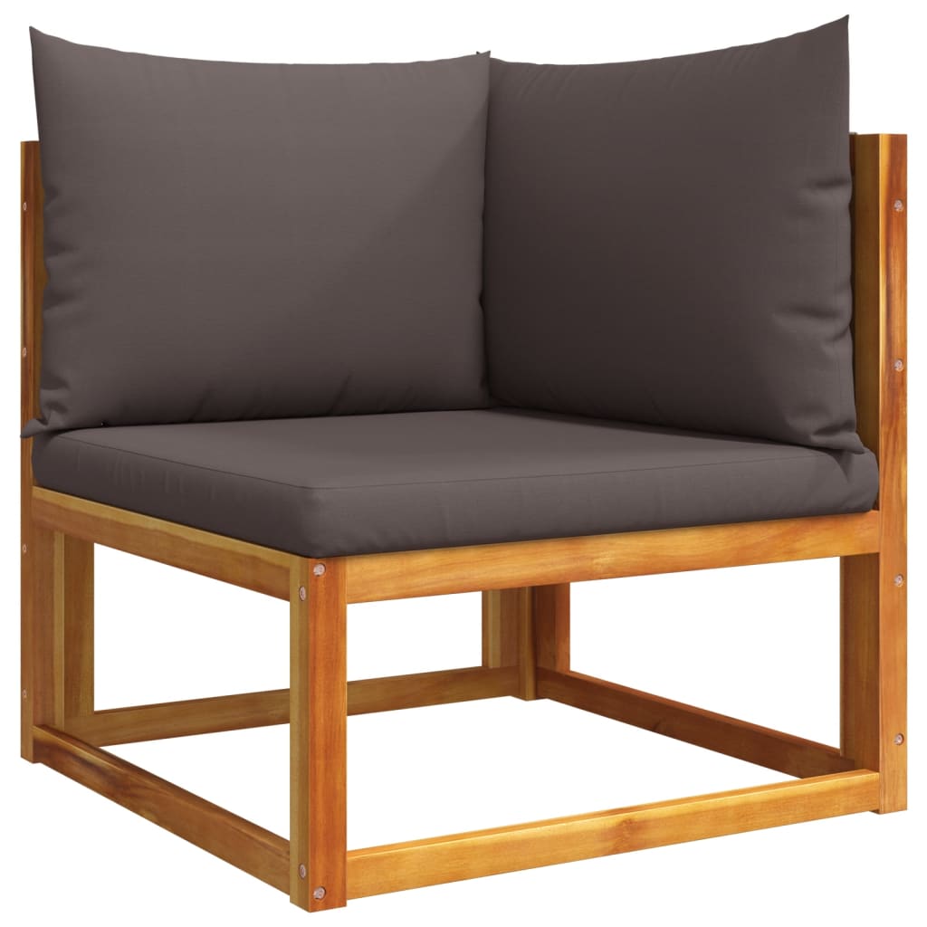 6-piece garden sofa set with cushions made of solid acacia wood
