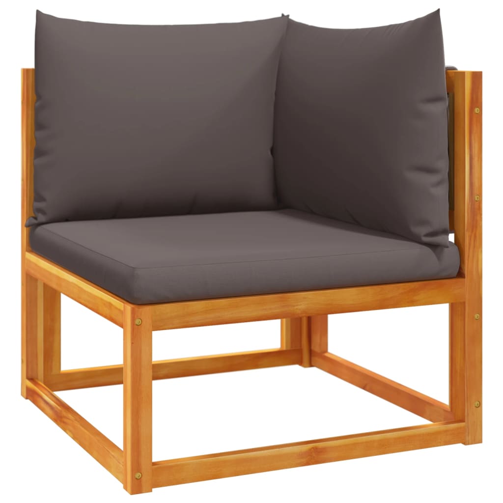 10-piece garden sofa set with cushions made of solid acacia wood