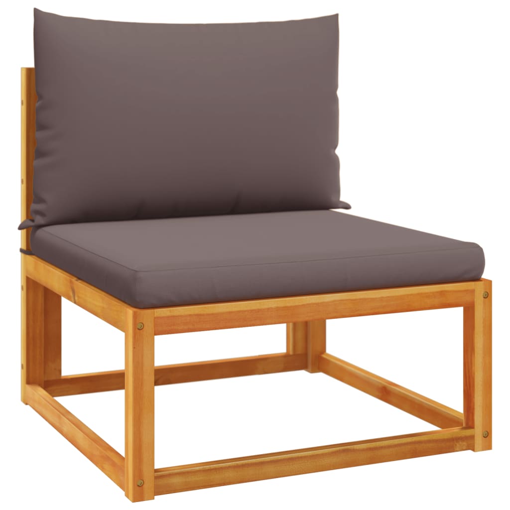 10-piece garden sofa set with cushions made of solid acacia wood
