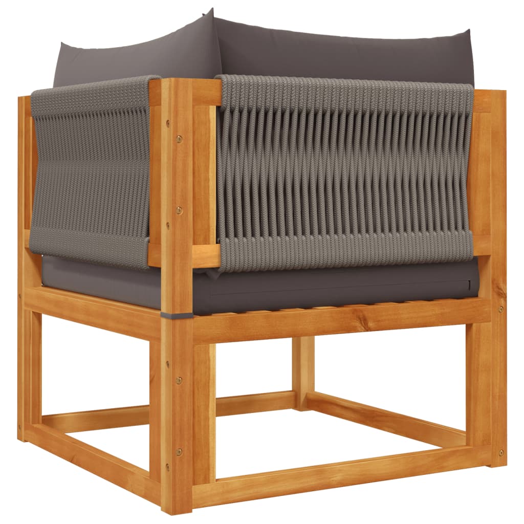 10-piece garden sofa set with cushions made of solid acacia wood
