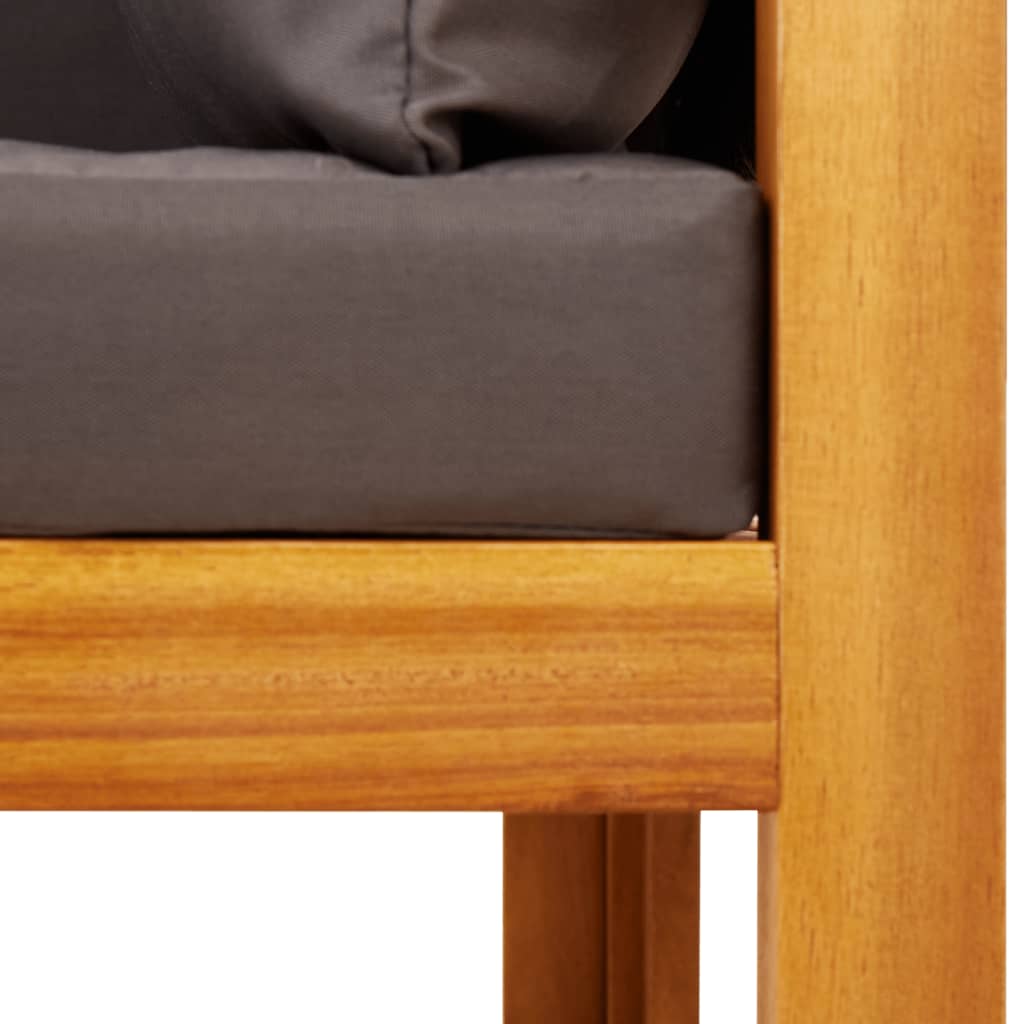 10-piece garden sofa set with cushions made of solid acacia wood