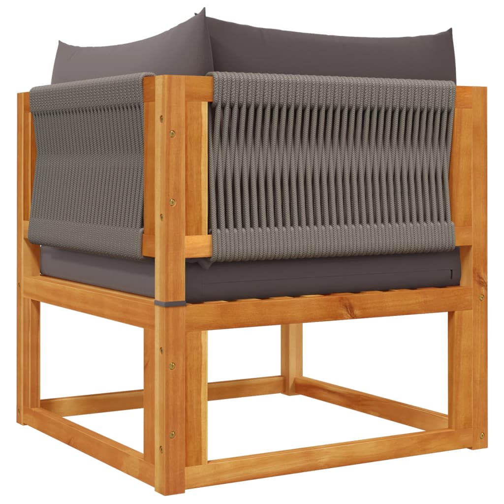 11-piece garden sofa set with cushions made of solid acacia wood