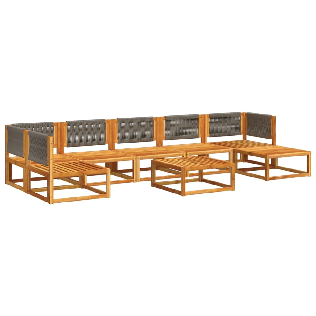 8-piece garden sofa set with cushions made of solid acacia wood
