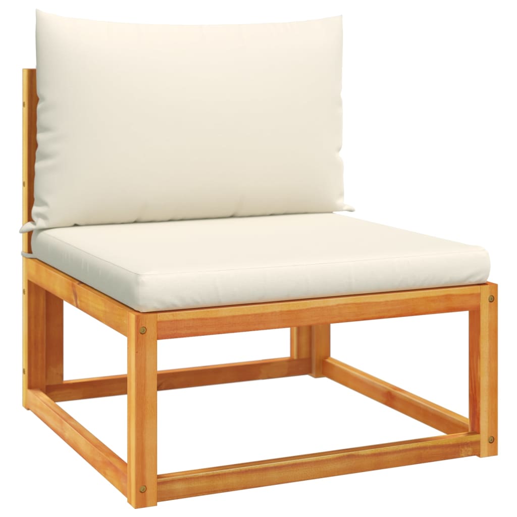 11-piece garden sofa set with cushions made of solid acacia wood