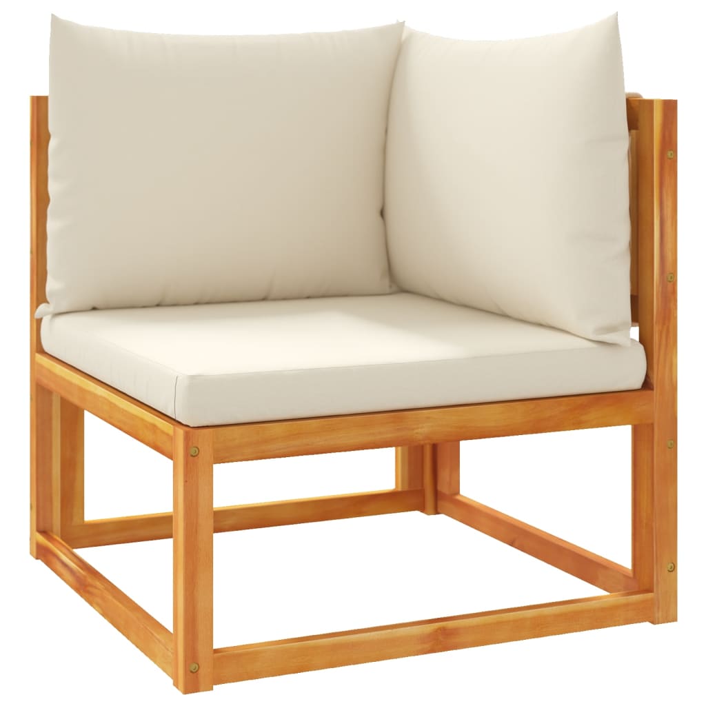 11-piece garden sofa set with cushions made of solid acacia wood