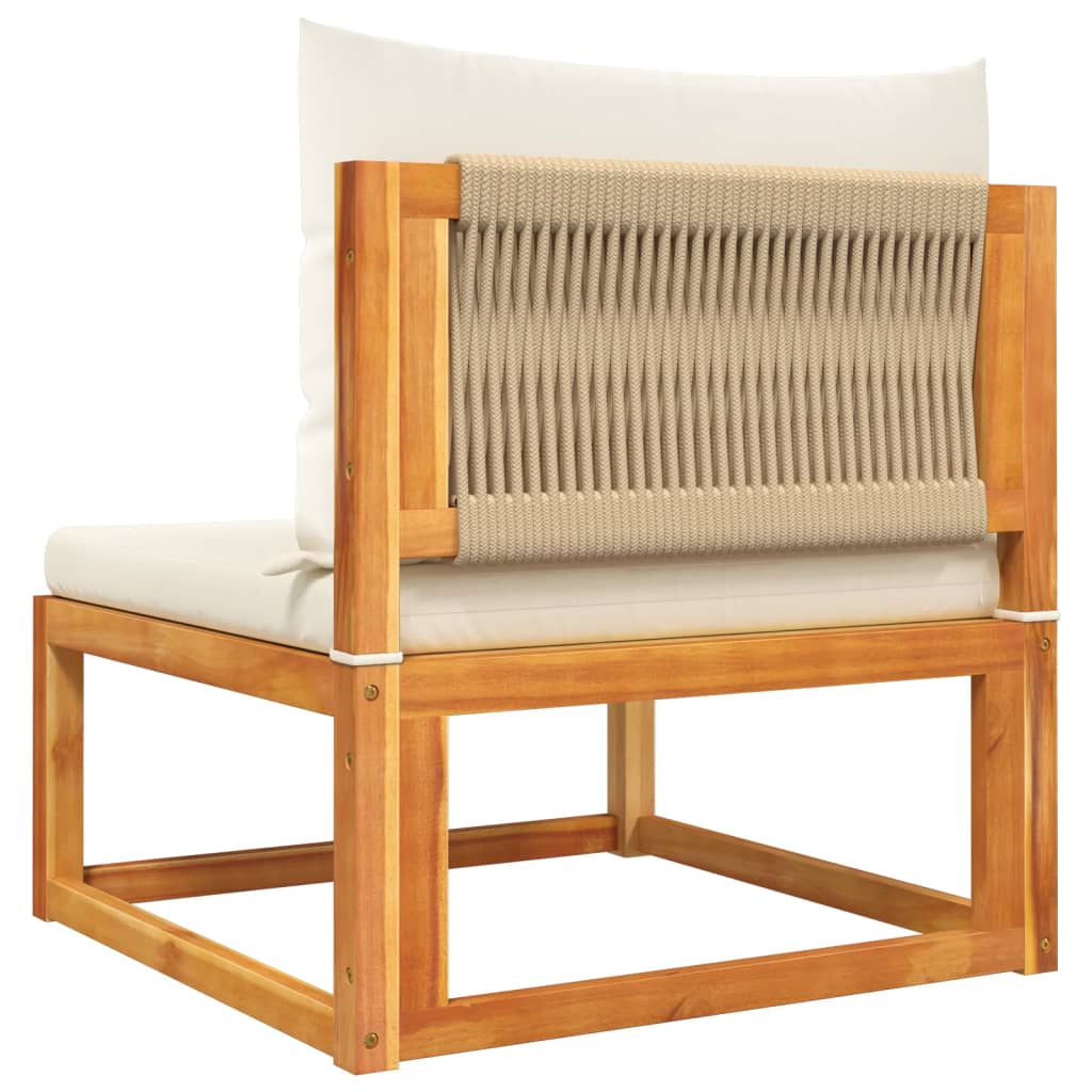 11-piece garden sofa set with cushions made of solid acacia wood