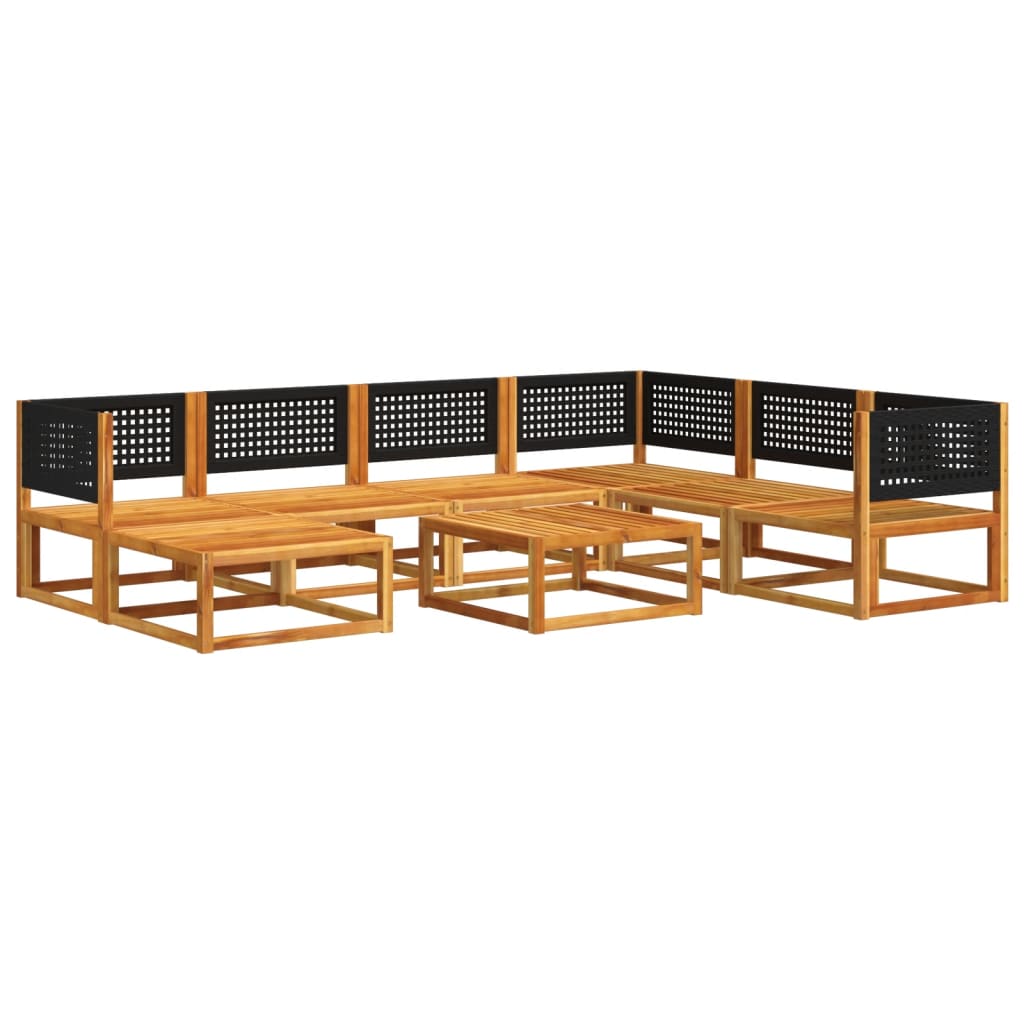 8-piece garden sofa set with cushions made of solid acacia wood