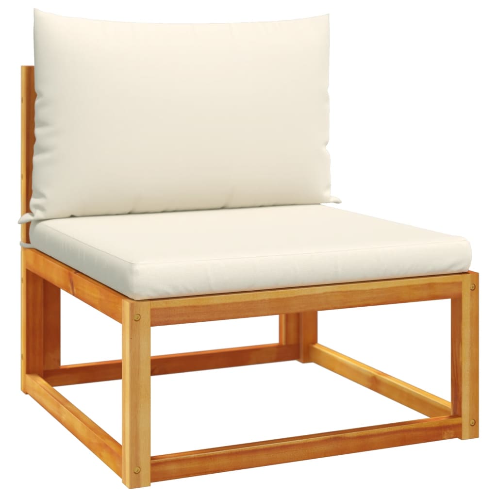 10-piece garden sofa set with cushions made of solid acacia wood
