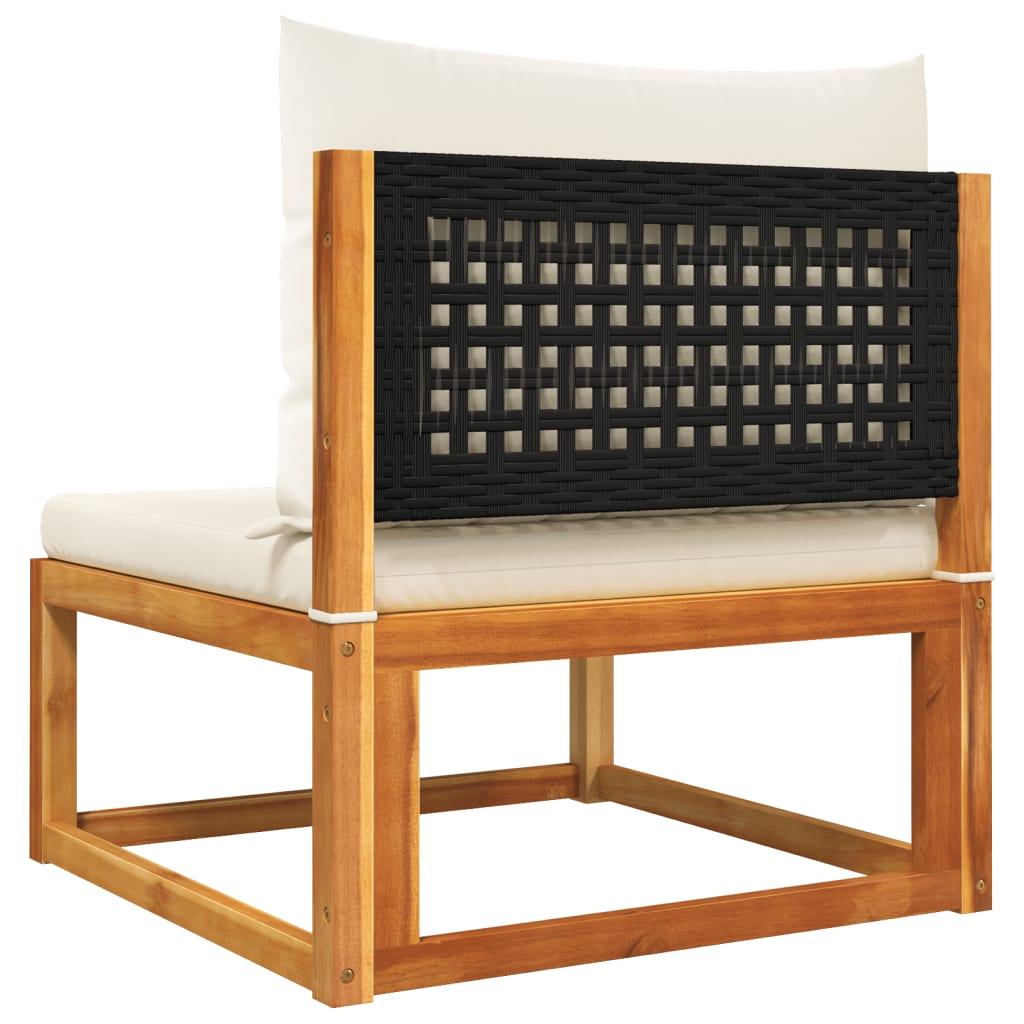 10-piece garden sofa set with cushions made of solid acacia wood