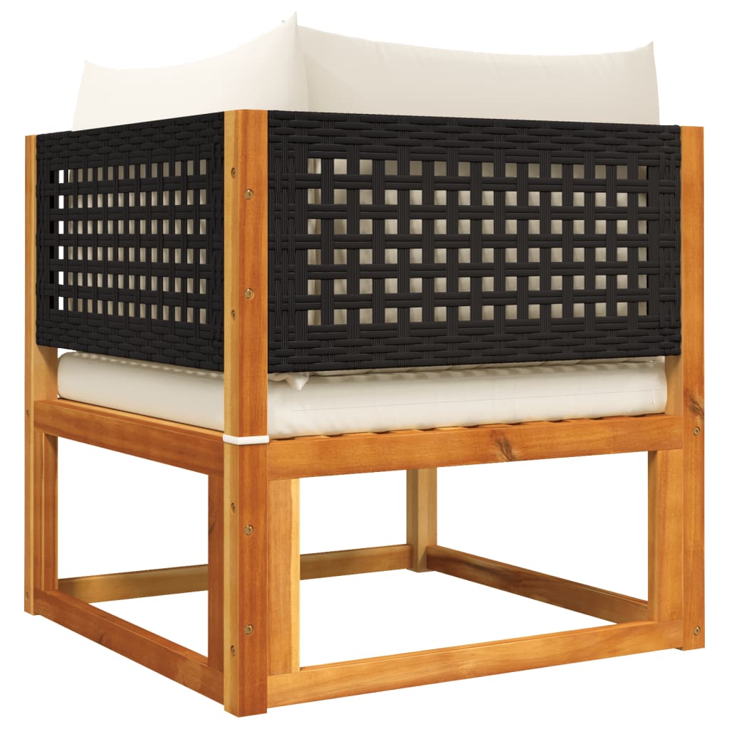 10-piece garden sofa set with cushions made of solid acacia wood