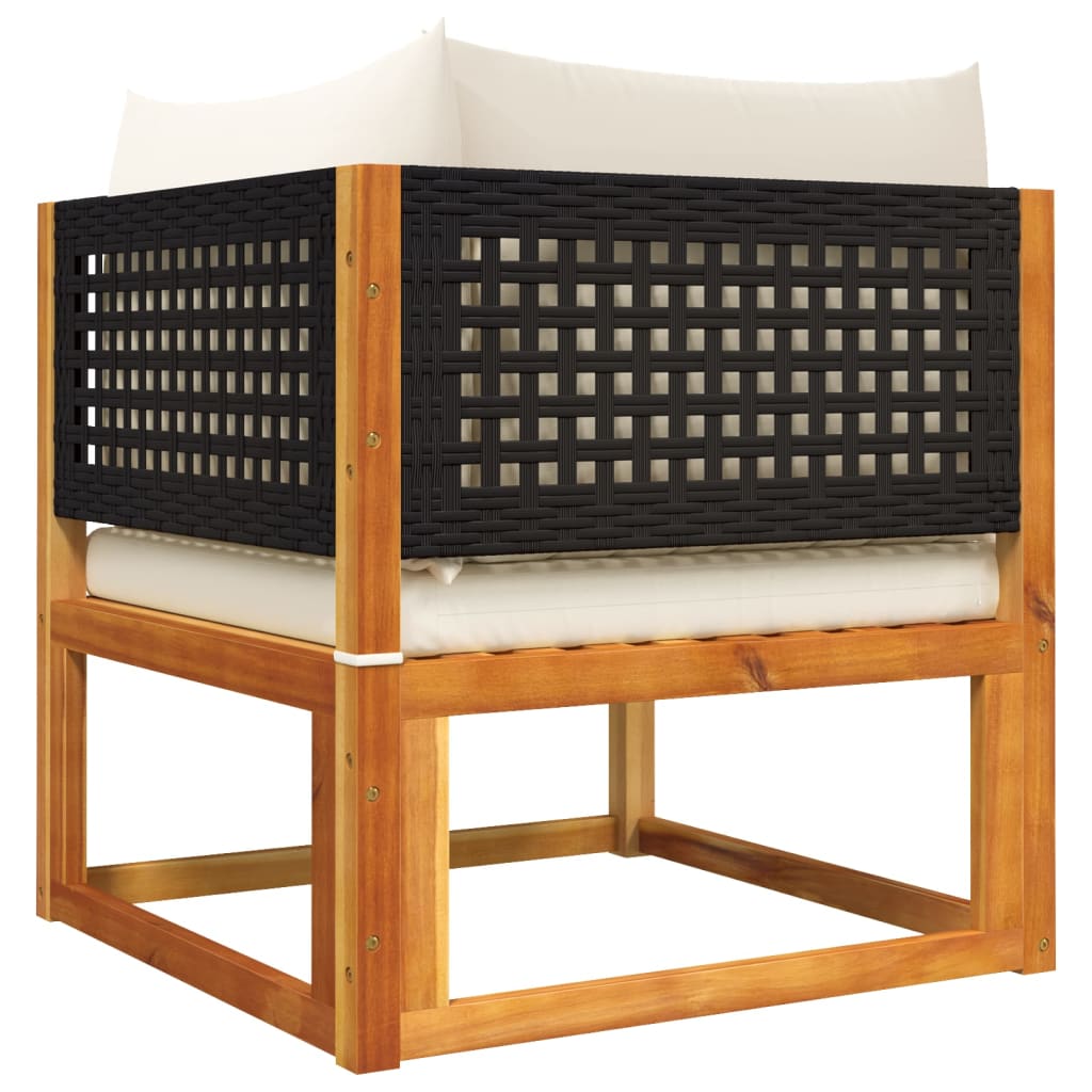 11-piece garden sofa set with cushions made of solid acacia wood