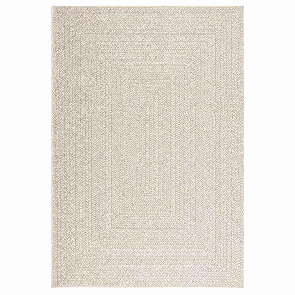 Tapis ZIZUR Crème 140x200 cm Aspect Jute Intérieur et Extérieur