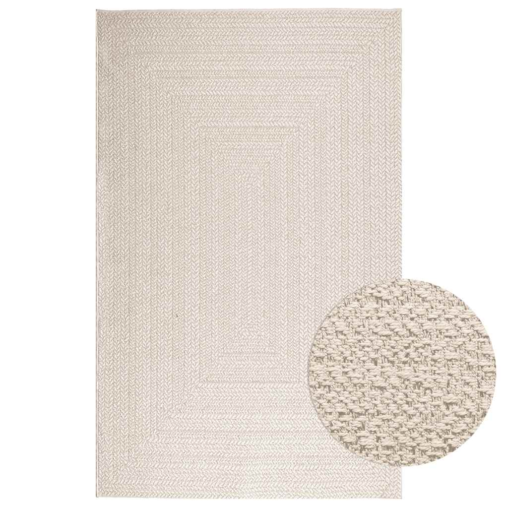 Tapis ZIZUR Crème 160x230 cm Aspect Jute Intérieur et Extérieur