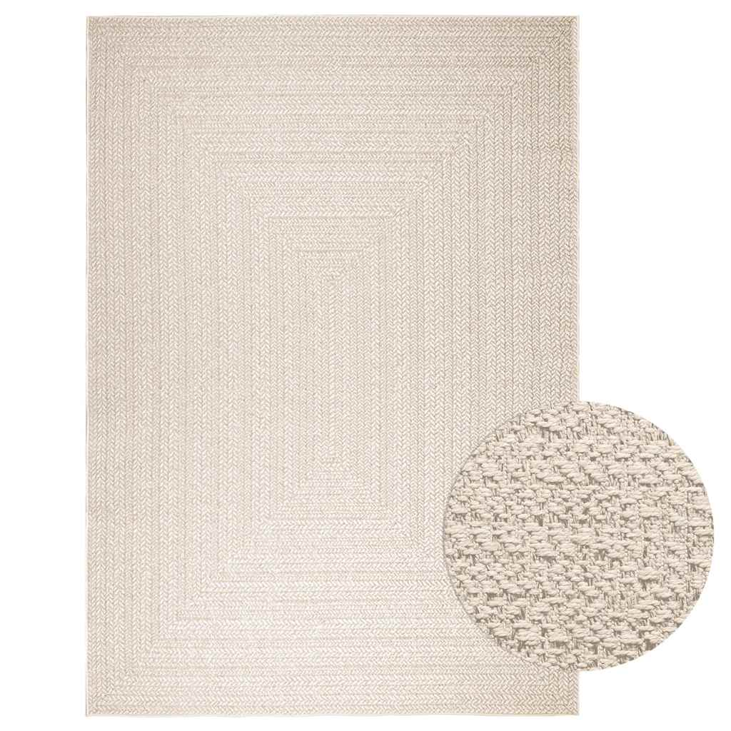 Tapis ZIZUR Crème 200x290 cm Aspect Jute Intérieur et Extérieur