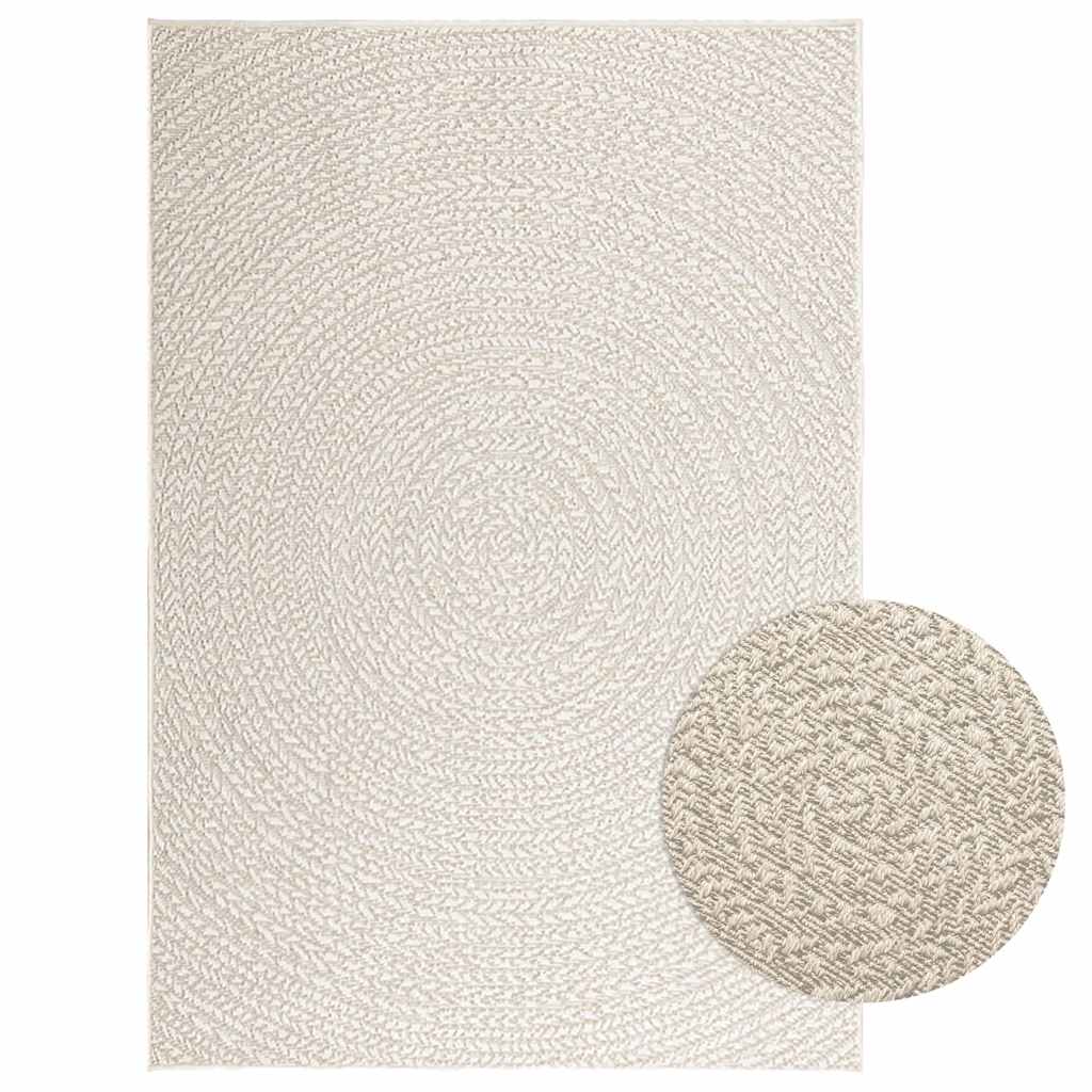 Tapis ZIZUR Crème 120x170 cm Aspect Jute Intérieur et Extérieur