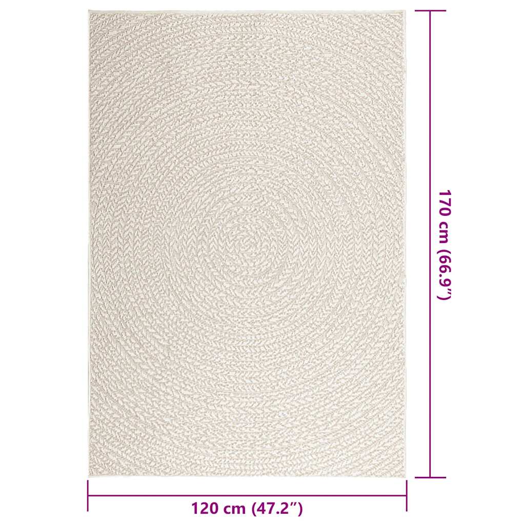Tapis ZIZUR Crème 120x170 cm Aspect Jute Intérieur et Extérieur
