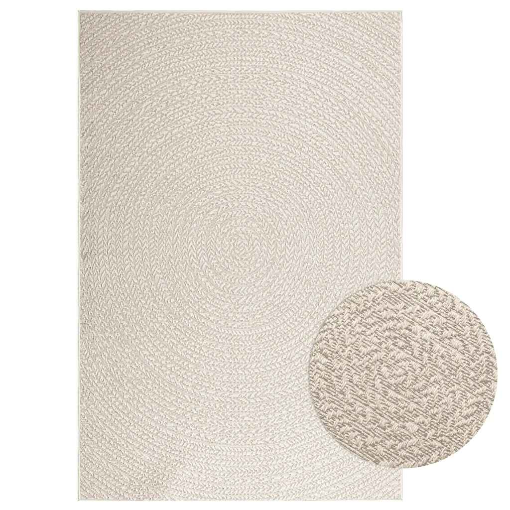 Tapis ZIZUR Crème 140x200 cm Aspect Jute Intérieur et Extérieur