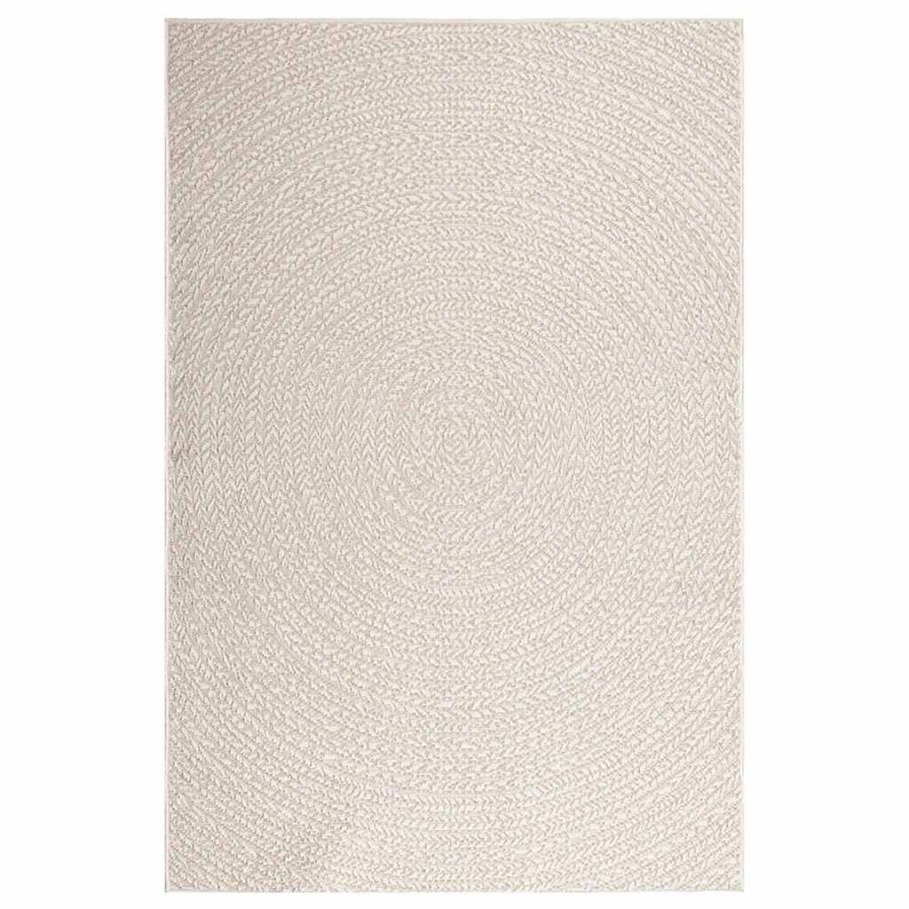 Tapis ZIZUR Crème 140x200 cm Aspect Jute Intérieur et Extérieur