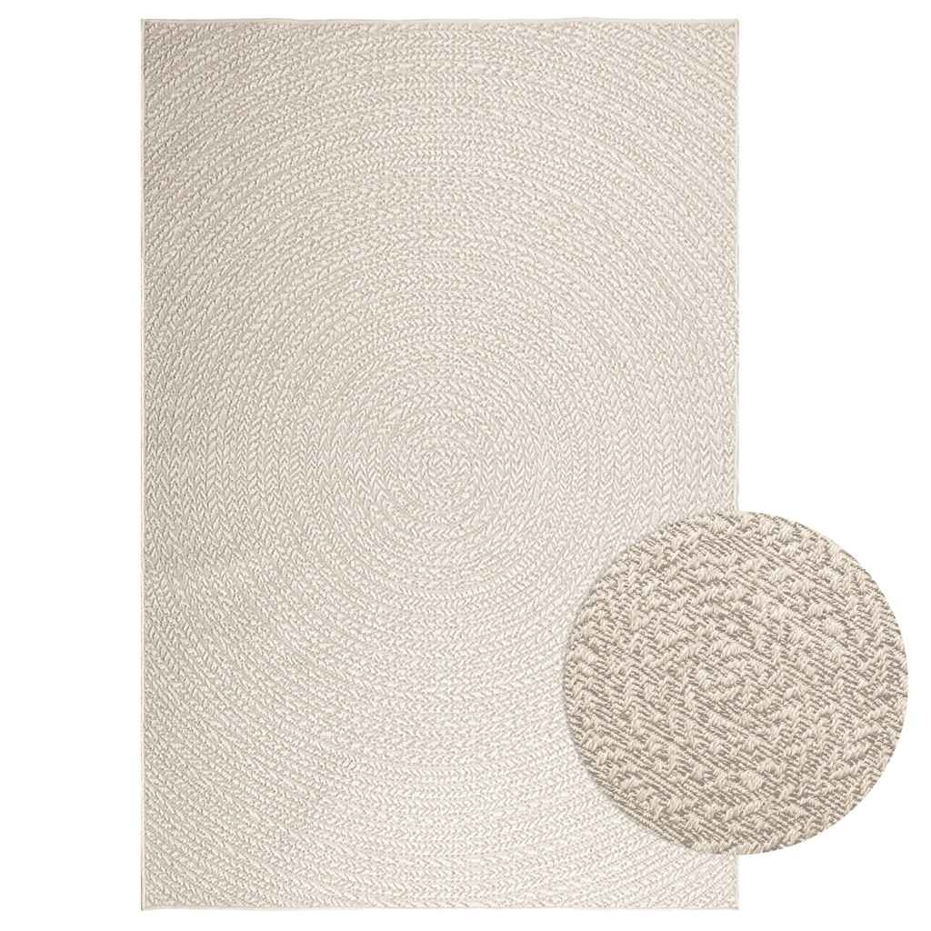 Tapis ZIZUR Crème 160x230 cm Aspect Jute Intérieur et Extérieur