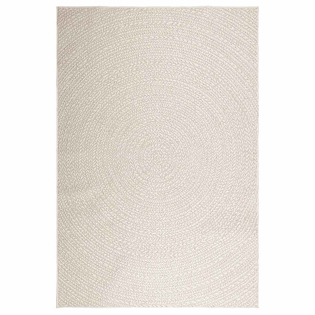 Tapis ZIZUR Crème 160x230 cm Aspect Jute Intérieur et Extérieur