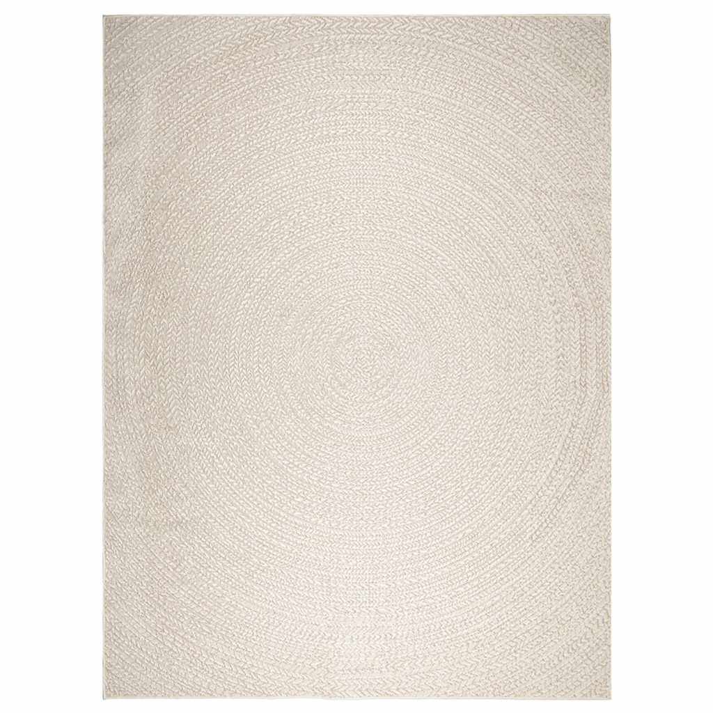 Tapis ZIZUR Crème 240x340 cm Aspect Jute Intérieur et Extérieur
