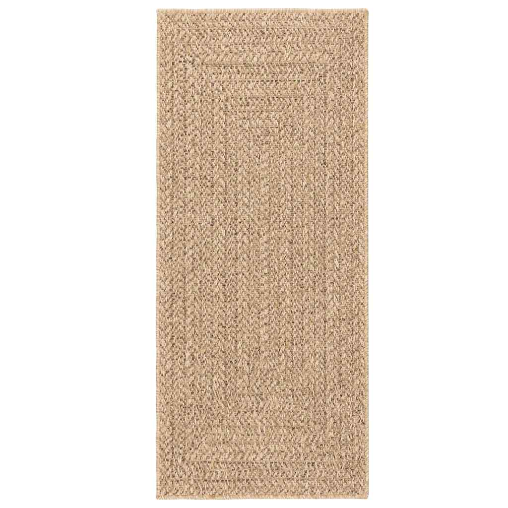 Teppich ZIZUR Beige 80x200 cm Jute-Optik Indoor und Outdoor