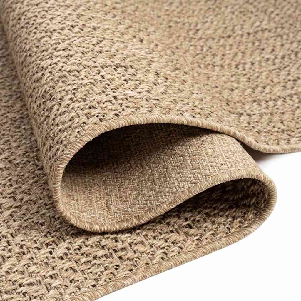 Teppich ZIZUR Beige 80x250 cm Jute-Optik Indoor und Outdoor