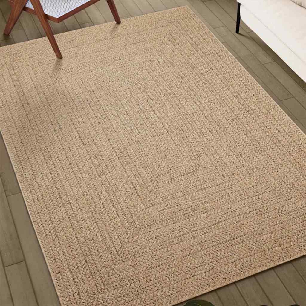 Teppich ZIZUR Beige 240x240 cm Jute-Optik Indoor und Outdoor