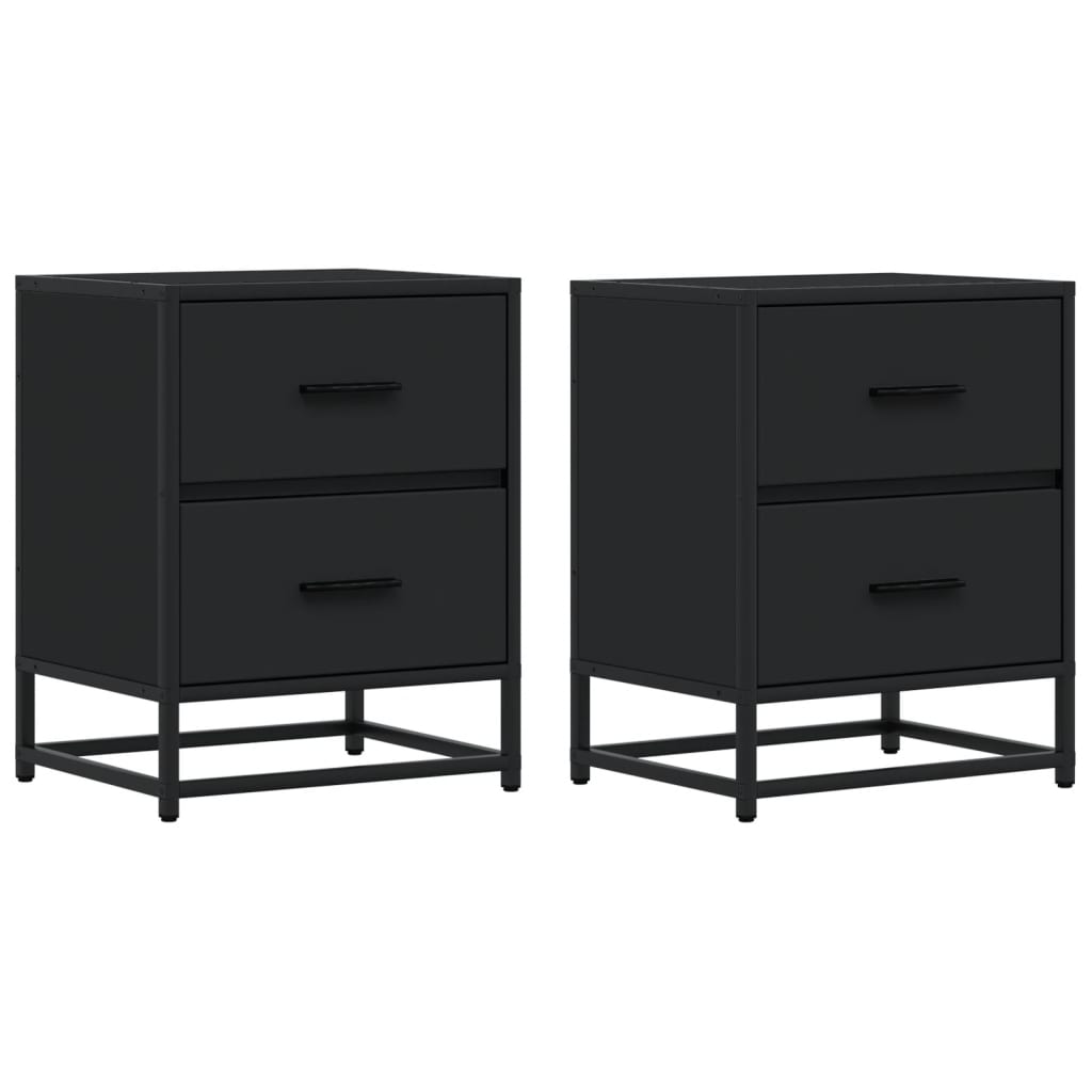 Tables de chevet 2 pcs. Noir 40x31x50 cm en bois