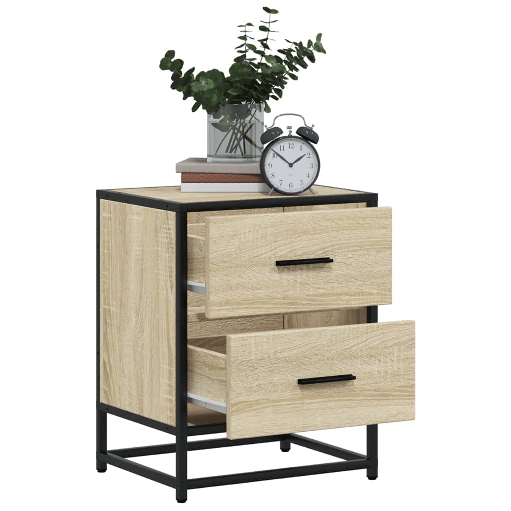 Tables de chevet 2 pcs. Chêne Sonoma 40x31x50 cm matériau bois