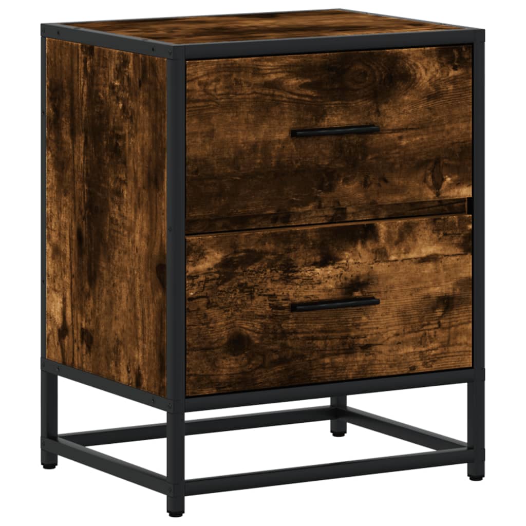 Bedside table smoked oak 40x31x50 cm wood material