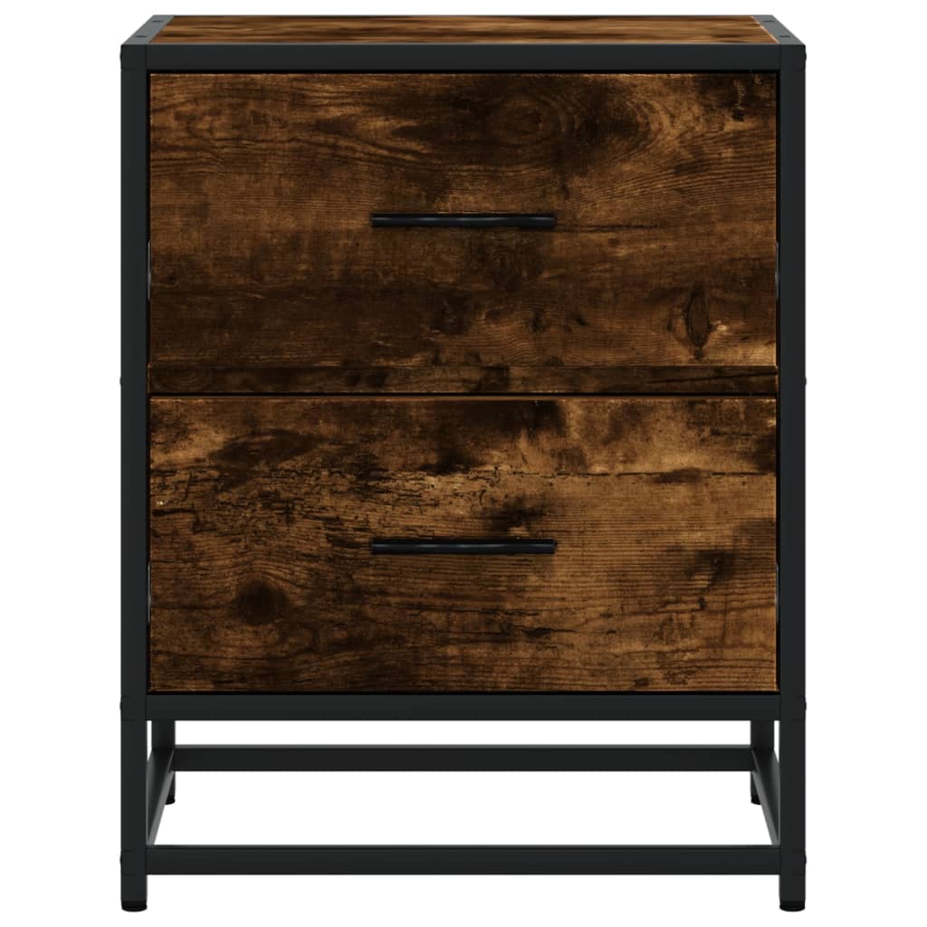 Bedside table smoked oak 40x31x50 cm wood material