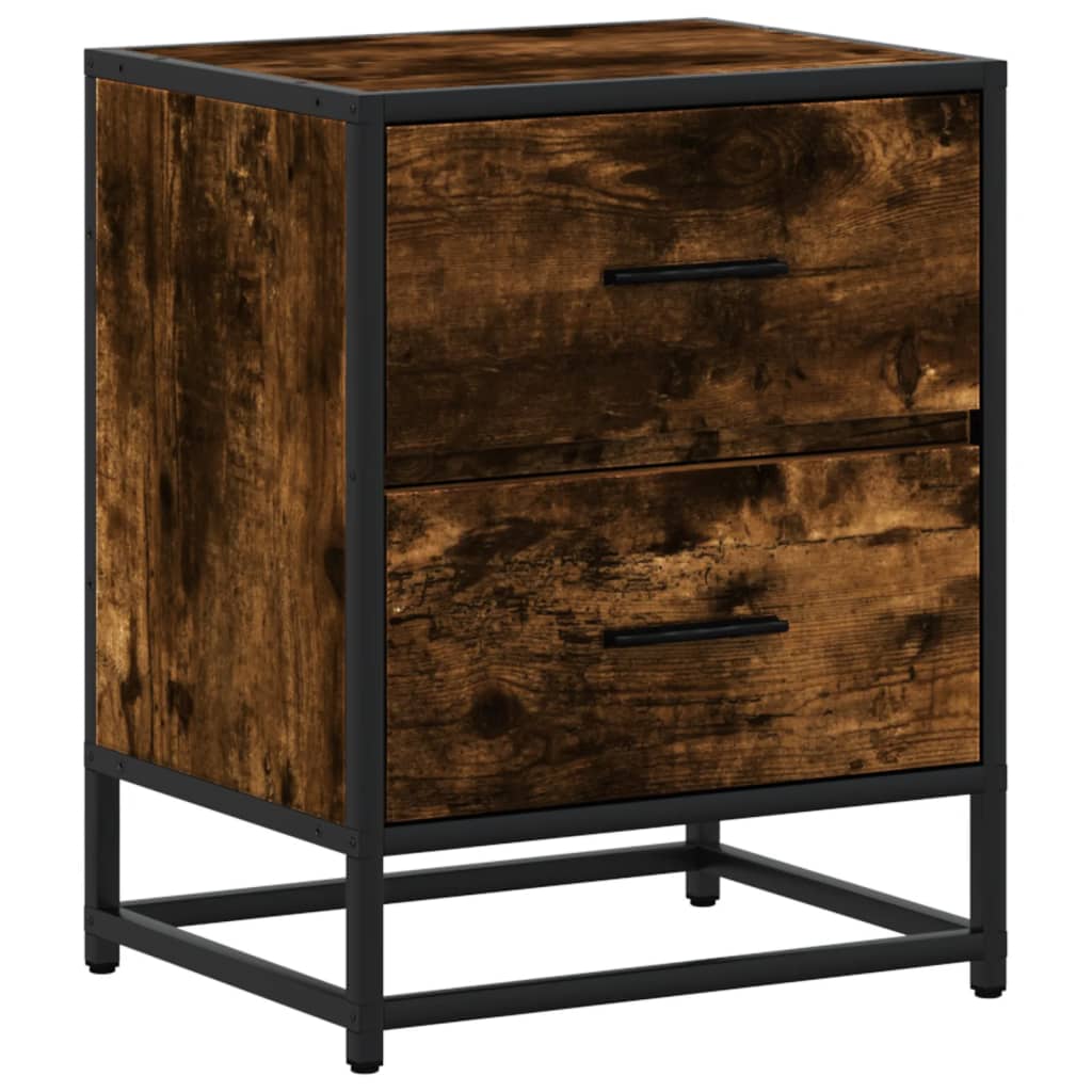 Bedside table smoked oak 40x31x50 cm wood material