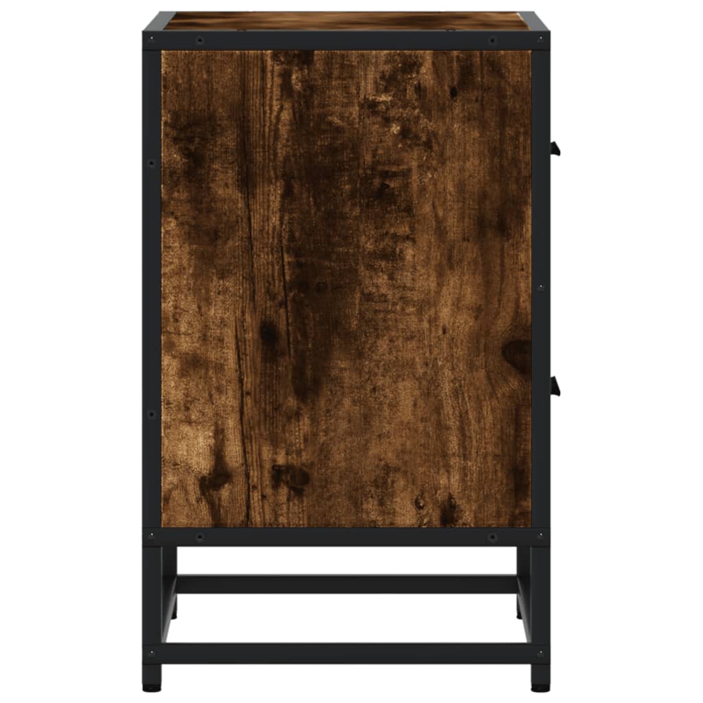 Bedside table smoked oak 40x31x50 cm wood material