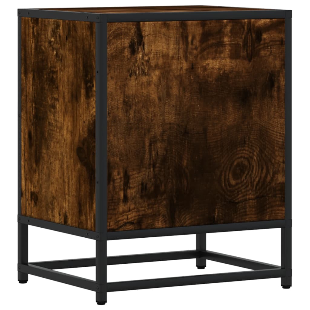 Bedside table smoked oak 40x31x50 cm wood material