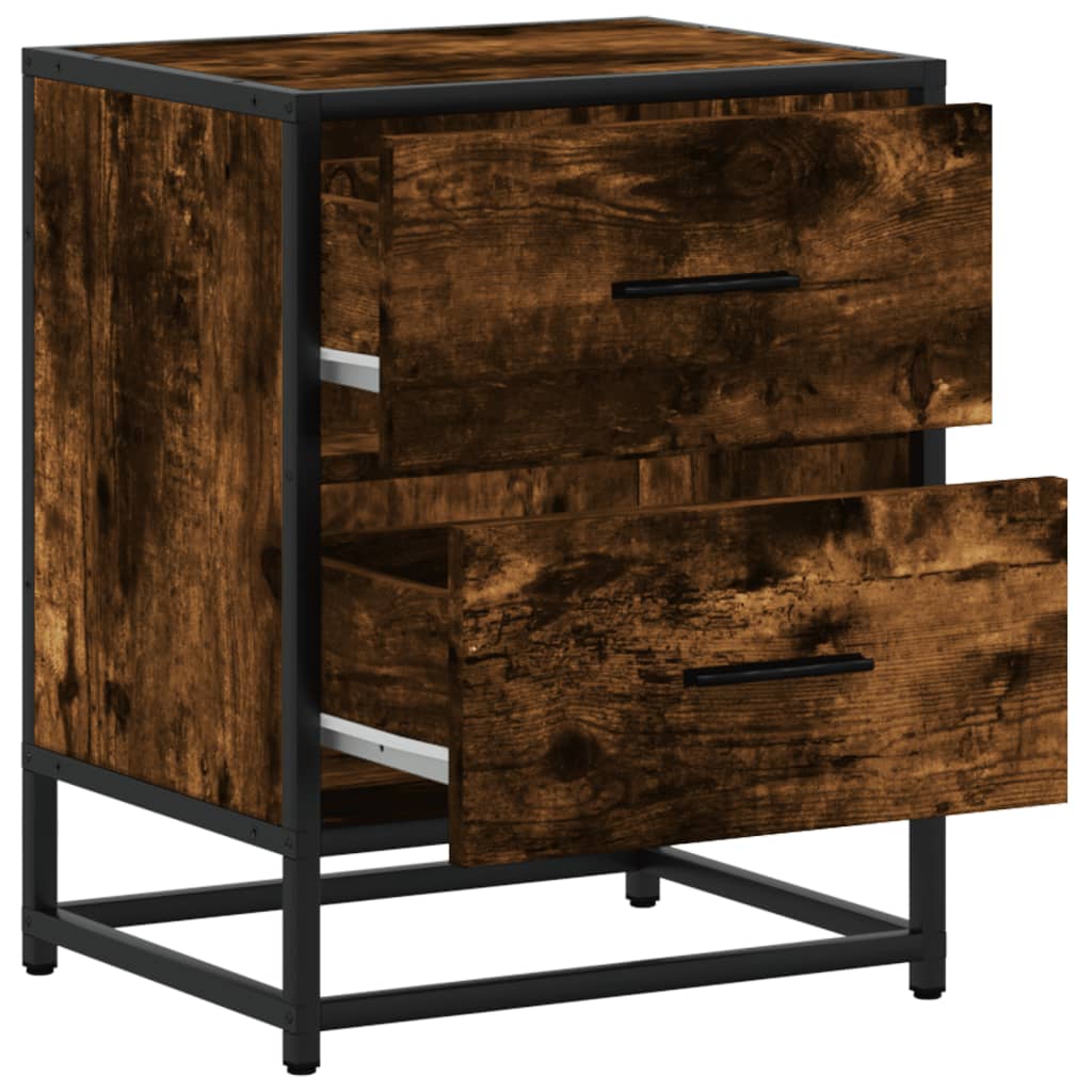 Bedside table smoked oak 40x31x50 cm wood material
