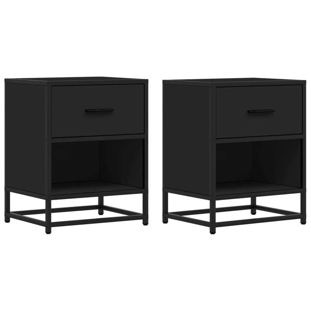 Tables de chevet 2 pcs. Noir 40x31x50 cm en bois