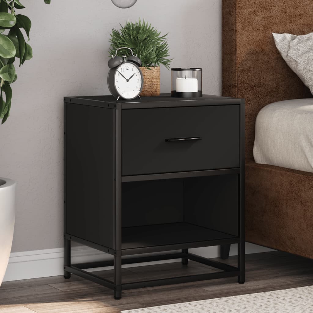 Tables de chevet 2 pcs. Noir 40x31x50 cm en bois