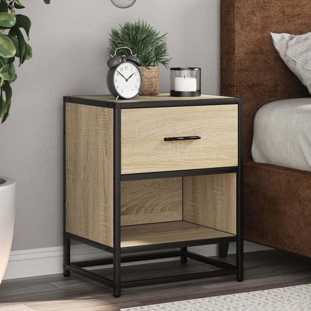 Tables de chevet 2 pcs. Chêne Sonoma 40x31x50 cm matériau bois
