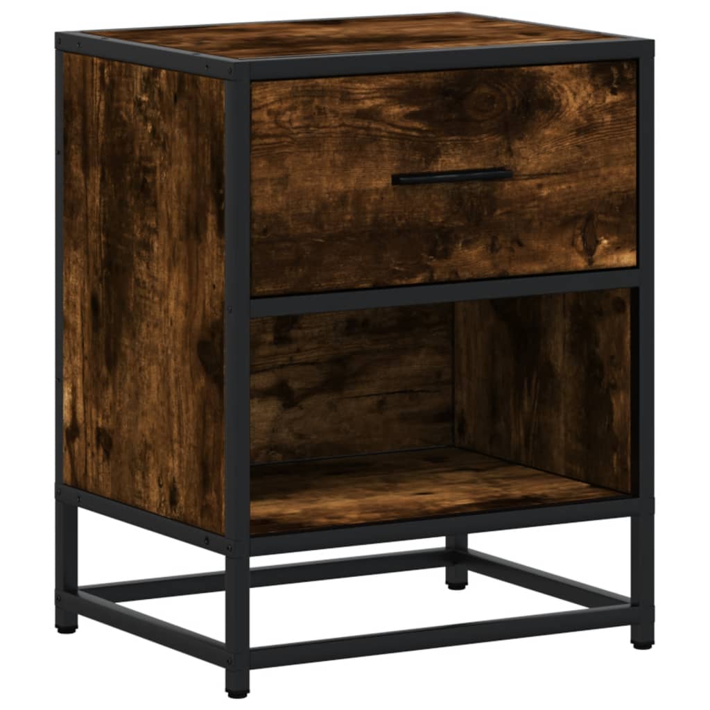 Bedside table smoked oak 40x31x50 cm wood material