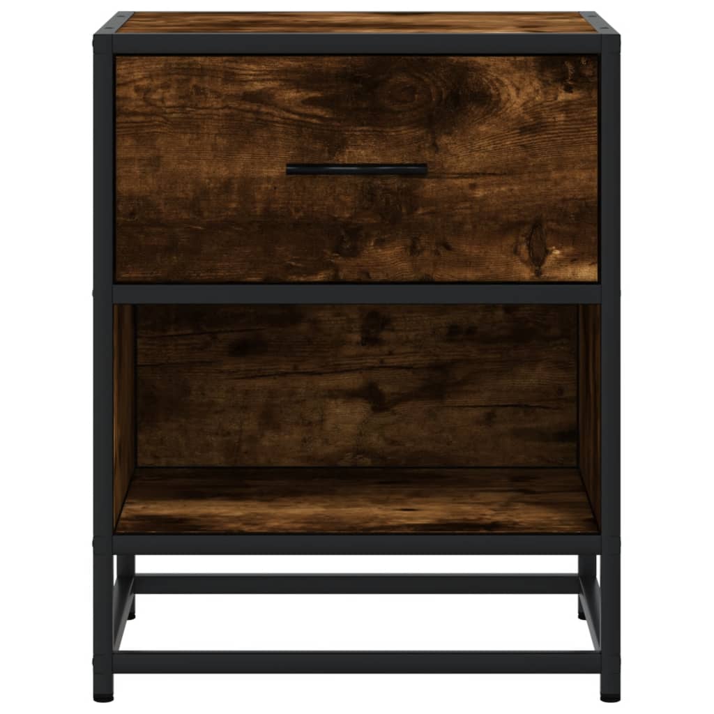 Bedside table smoked oak 40x31x50 cm wood material