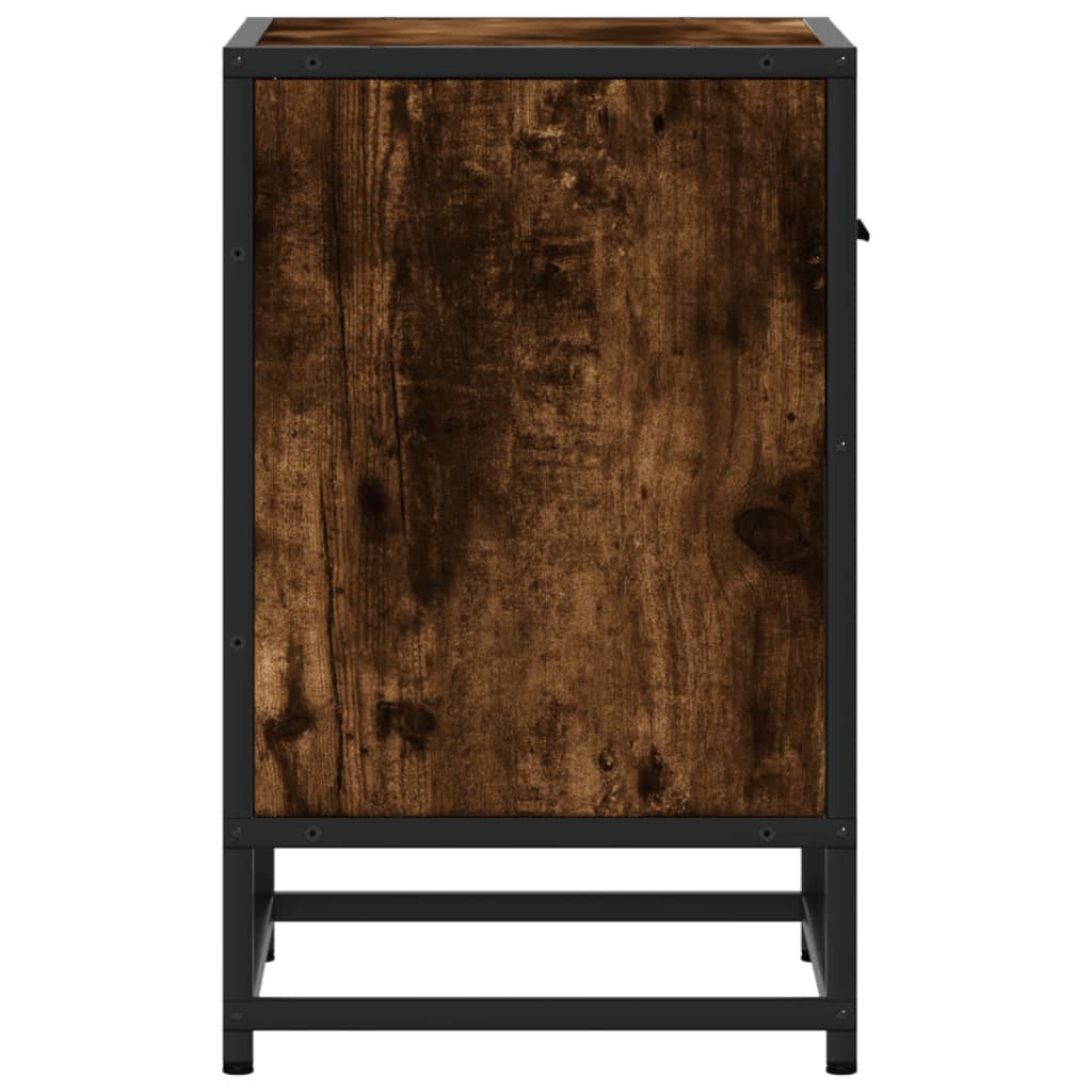 Bedside table smoked oak 40x31x50 cm wood material