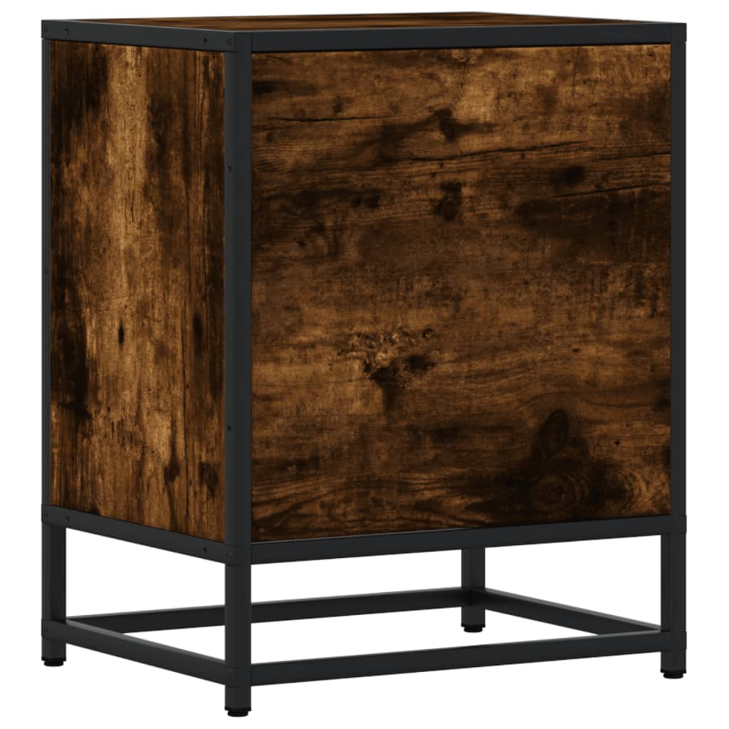 Bedside table smoked oak 40x31x50 cm wood material