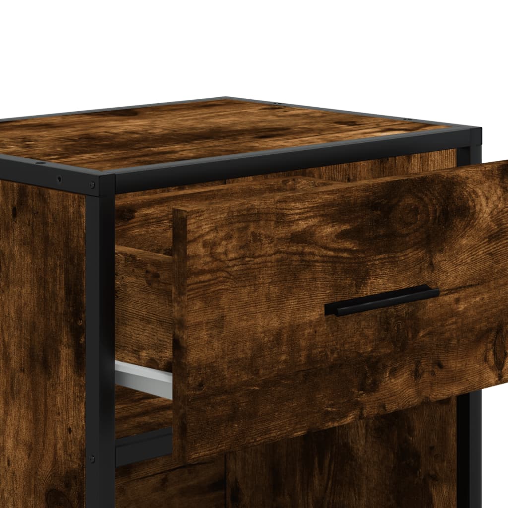 Bedside table smoked oak 40x31x50 cm wood material