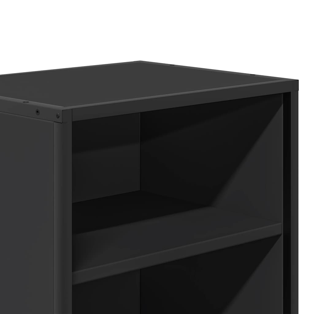 Bedside table black 40x31x50 cm wood material and metal