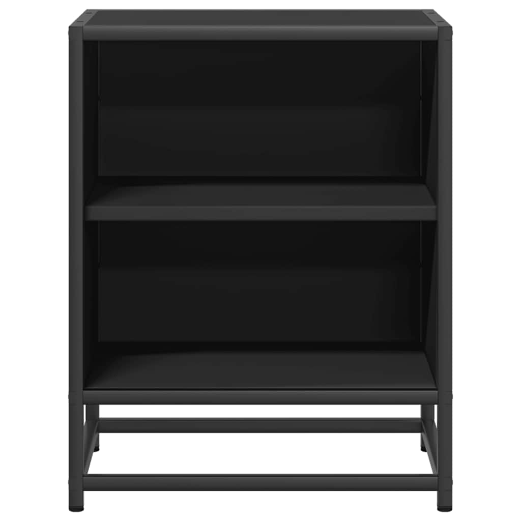 Tables de chevet, lot de 2, noires, 40 x 31 x 50 cm, en bois et métal