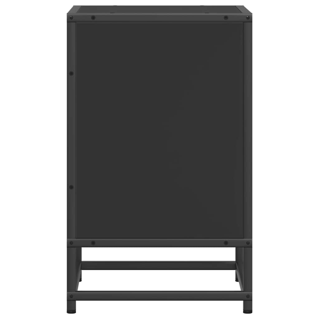 Tables de chevet, lot de 2, noires, 40 x 31 x 50 cm, en bois et métal