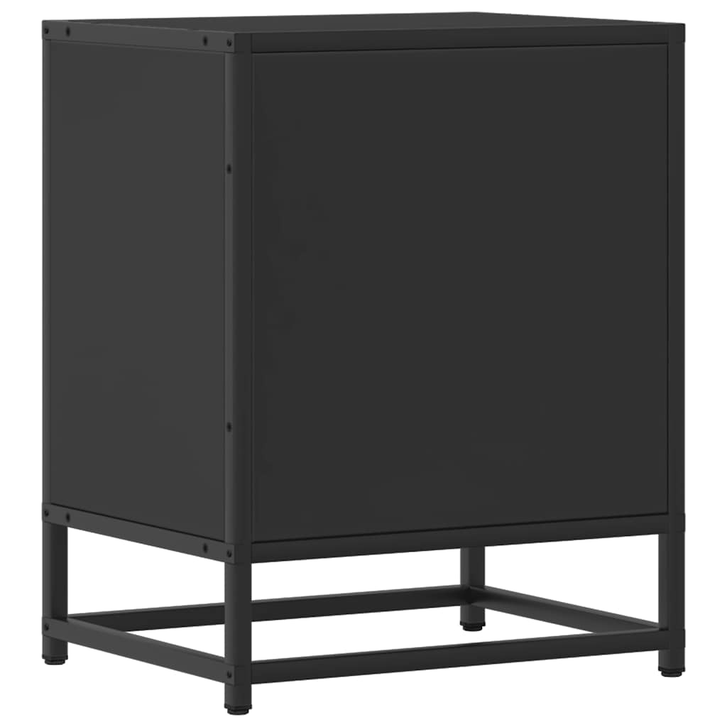 Tables de chevet, lot de 2, noires, 40 x 31 x 50 cm, en bois et métal