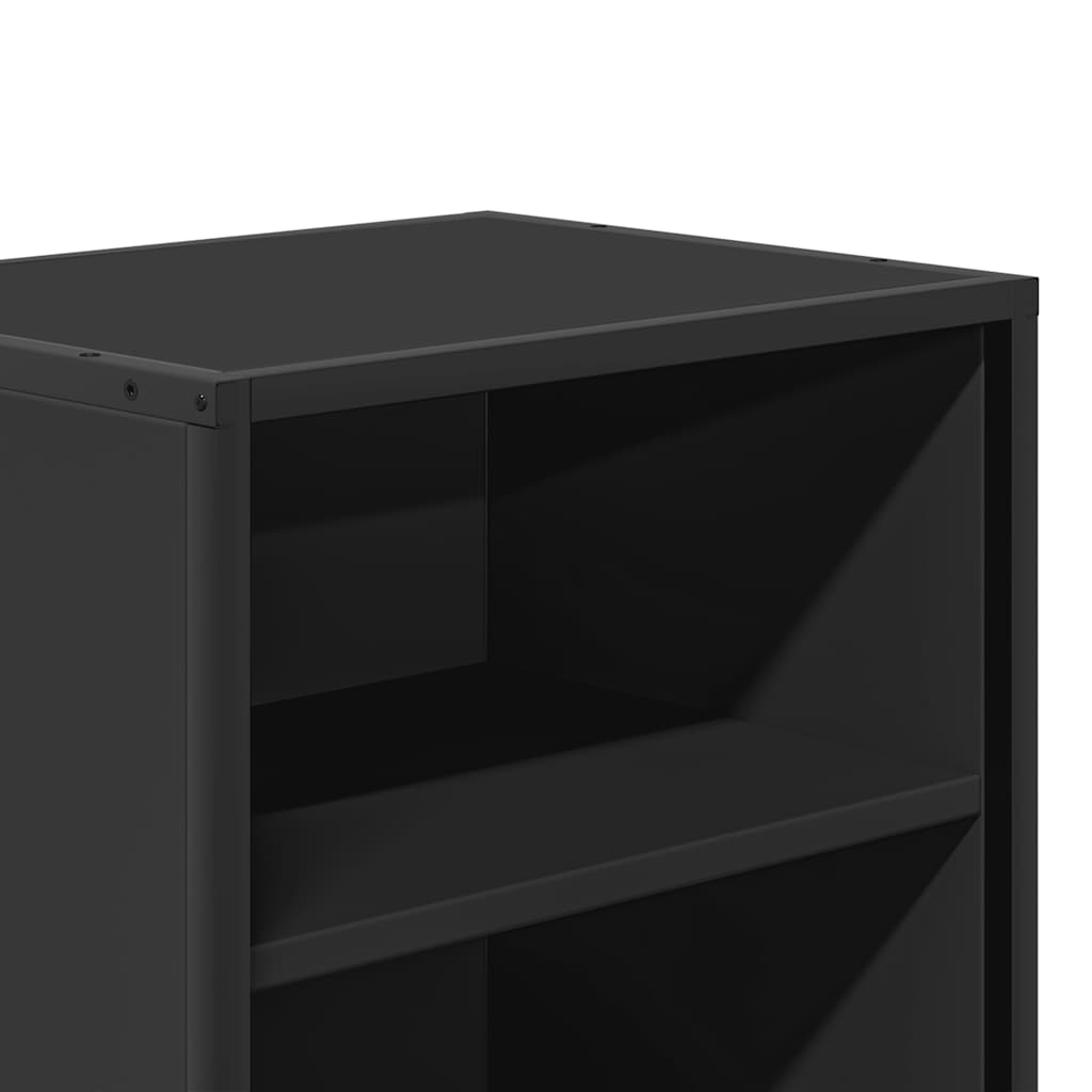 Tables de chevet, lot de 2, noires, 40 x 31 x 50 cm, en bois et métal
